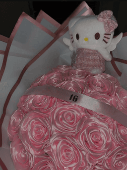 Розов букет с персонаж (Hello Kitty стил) 1